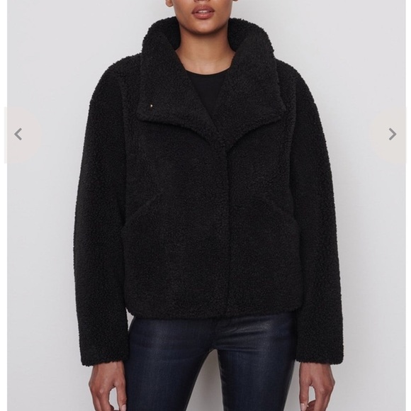 Frame Denim Jackets & Blazers - Frame Denim Black Sherpa Jacket Coat Small